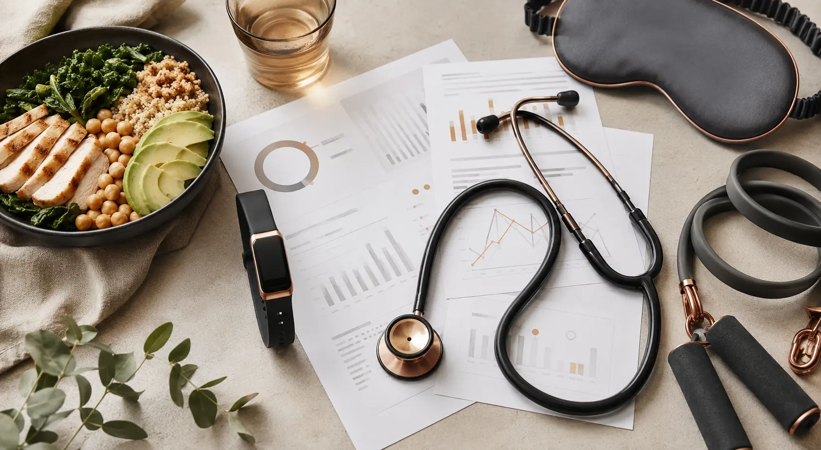Integrated diagnostics, nutrition, sleep, and fitness strategy